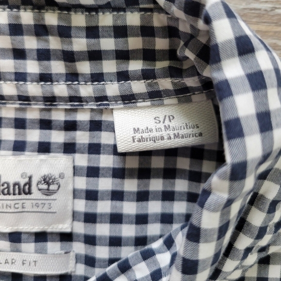 Timberland regular fit button up shirt Mens Size Small gingham blue - Picture 4 of 8